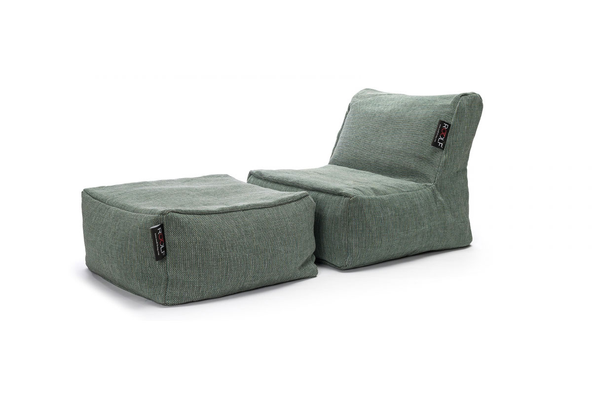 Dotty Sessel M und Sitzpouf türkis